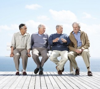 Four elderly men on bench 1k px