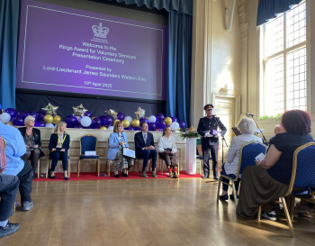 Lord-Lieutenant presents us with The King’s Award for Voluntary Services
