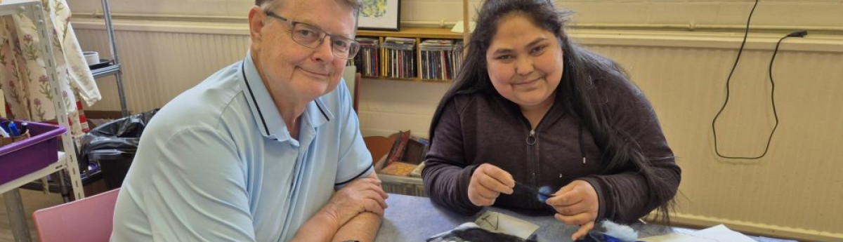 Stephen Parker doing some co production work with patient Neelam scaled e1747651171256