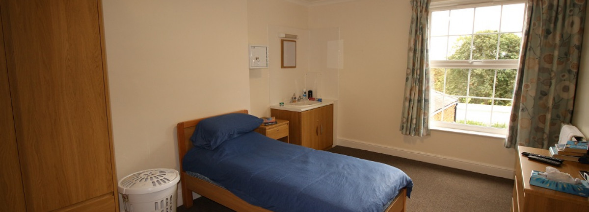 bedroom with views across grounds